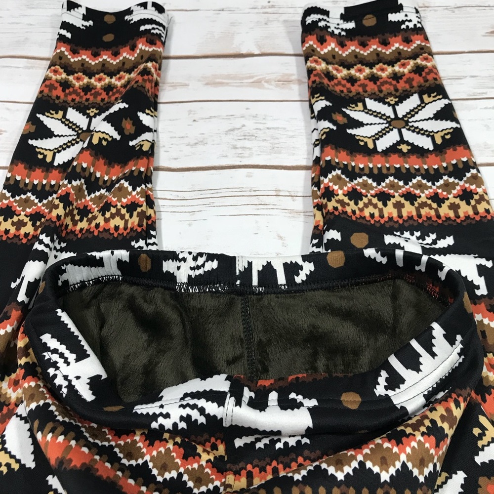 Soft Snowflake Reindeer Leggings - Picture 3 of 6